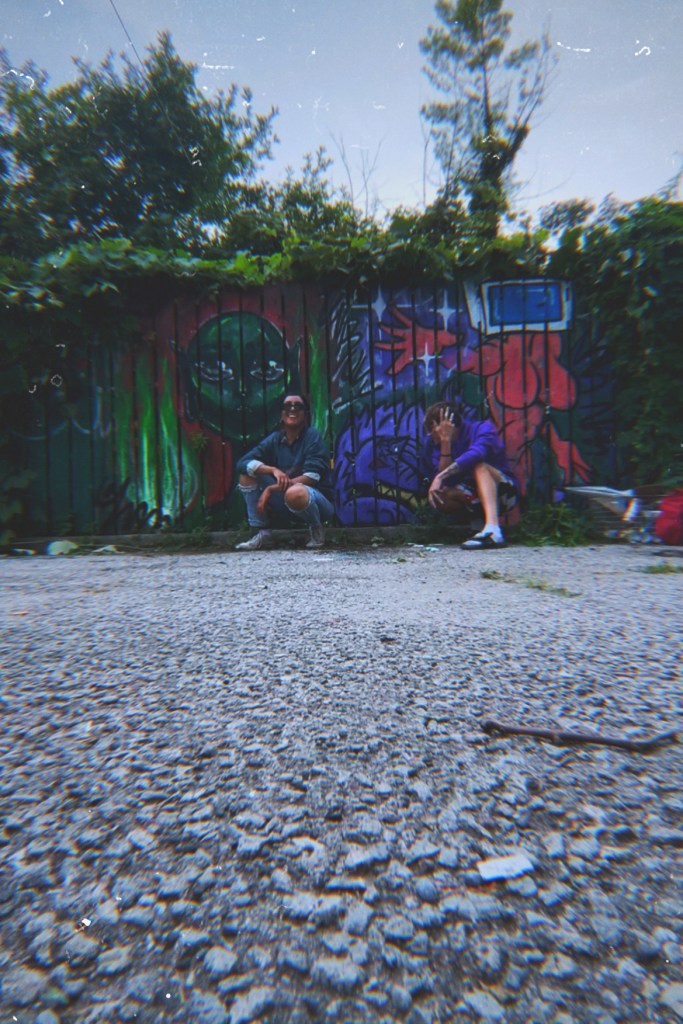 Mac the Maker & Nicholas Ridiculous with their contributions to the Art On Barton immersive gallery project.