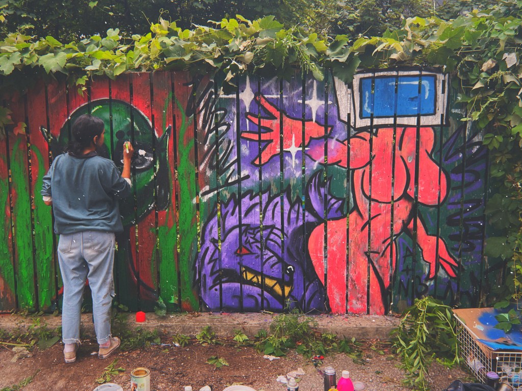 Mac the Maker & Nicholas Ridiculous with their contributions to the Art On Barton immersive gallery project.