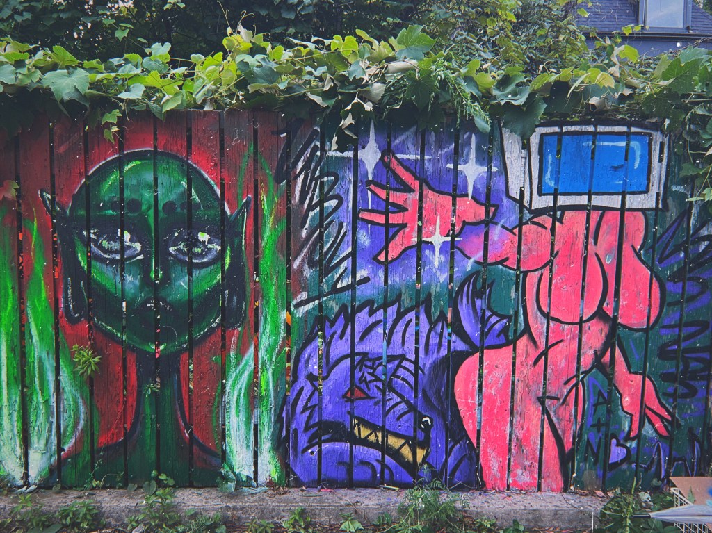 Mac the Maker & Nicholas Ridiculous with their contributions to the Art On Barton immersive gallery project.