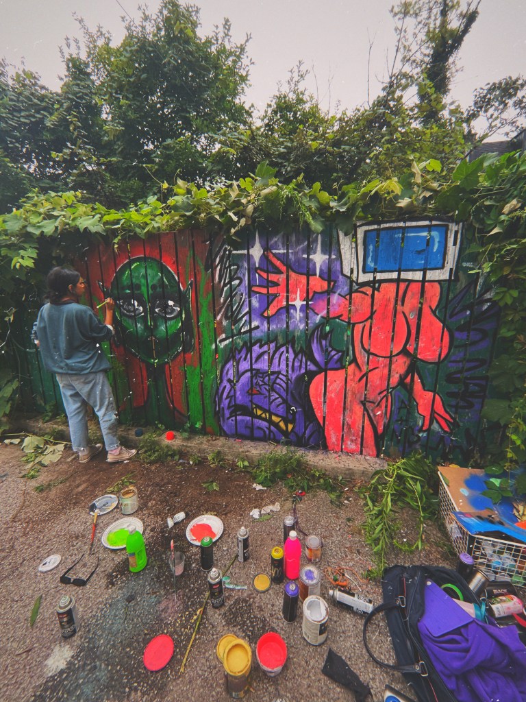 Mac the Maker & Nicholas Ridiculous with their contributions to the Art On Barton immersive gallery project.